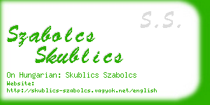 szabolcs skublics business card